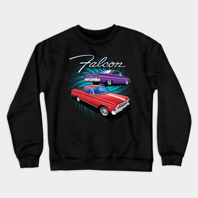 '63 Falcon and '65 Ranchero Crewneck Sweatshirt by BriteDesign